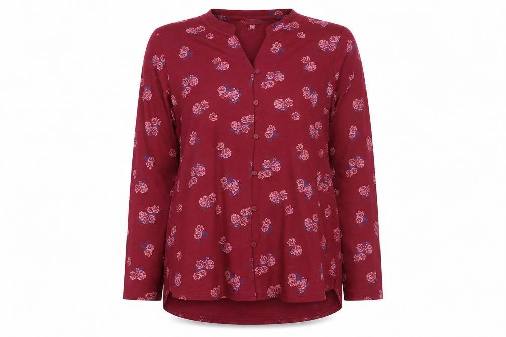 plum tree Womens Red Floral   Nightshirt Size 12