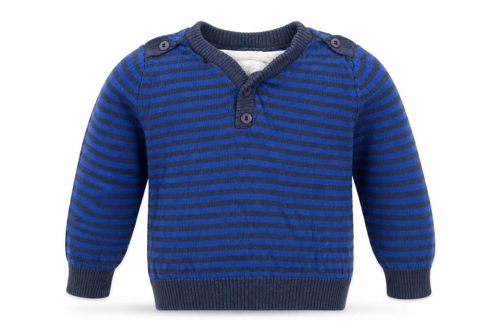 M&Co Boys Blue Striped  Pullover Jumper Size 4-5 Years