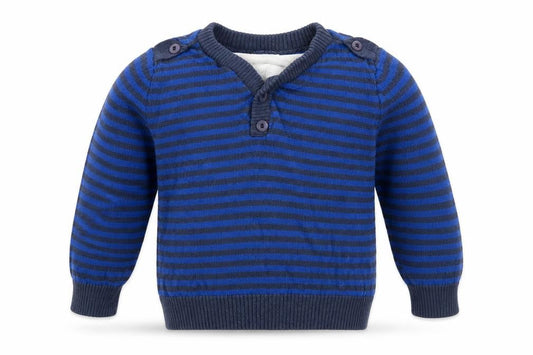 M&Co Boys Blue Striped  Pullover Jumper Size 4-5 Years