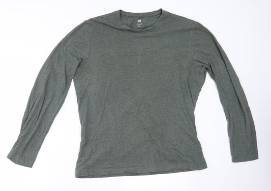 H&M Womens Green   Basic T-Shirt Size L