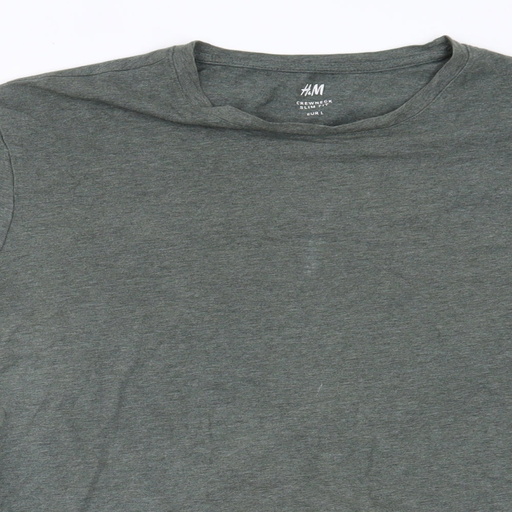 H&M Womens Green   Basic T-Shirt Size L