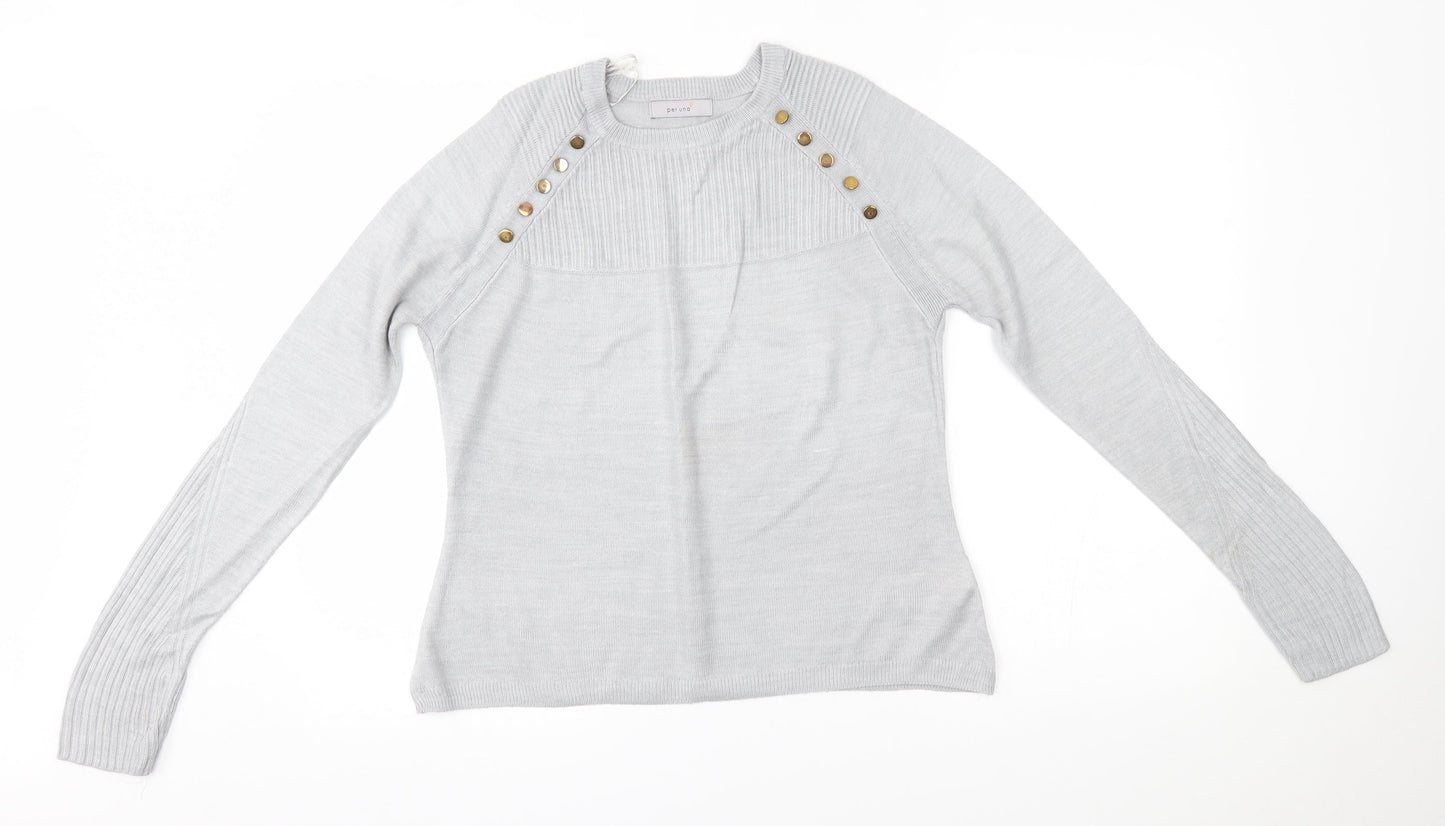 M&S Womens Grey   Pullover Jumper Size 10