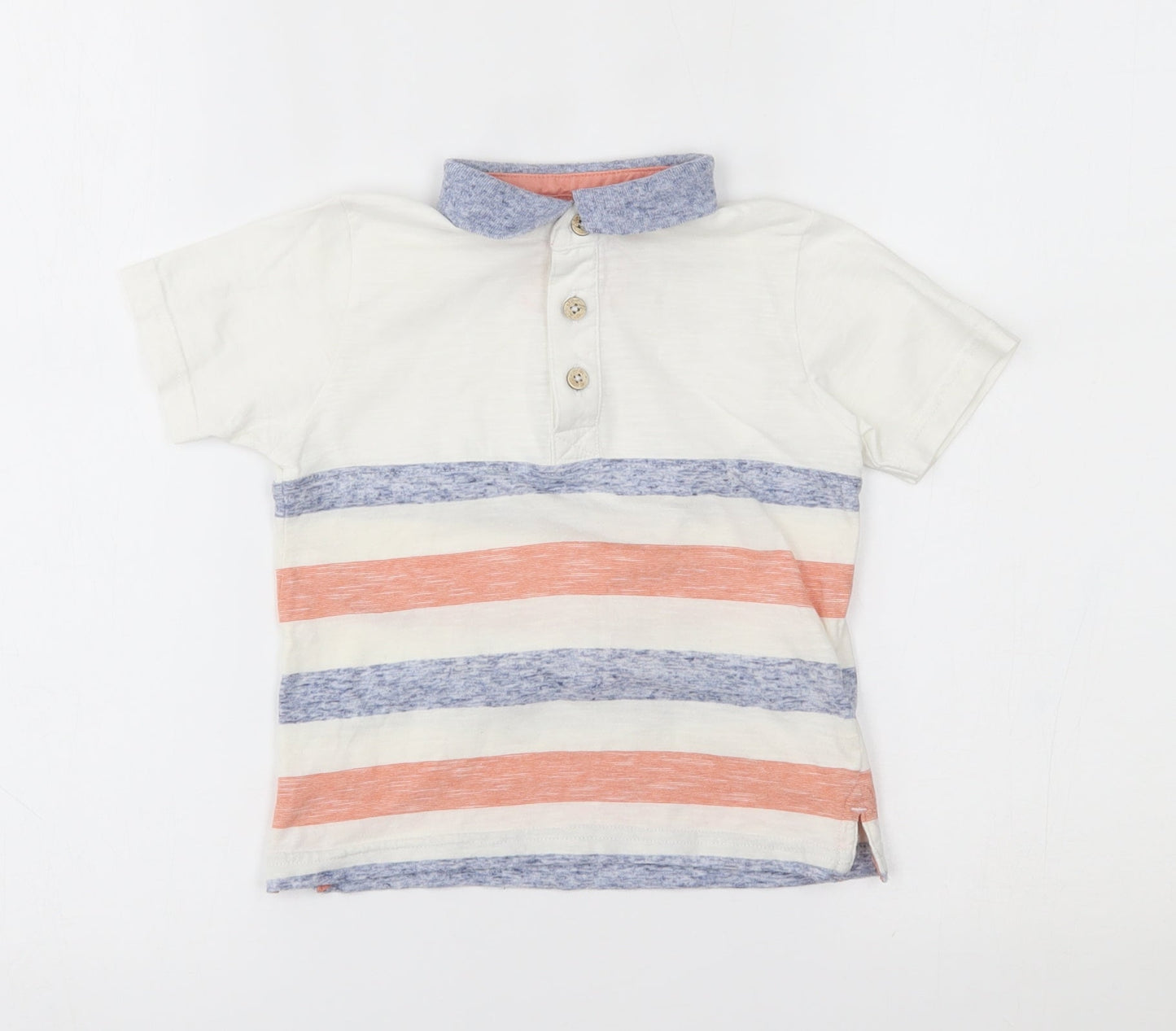 Matalan Boys White Striped  Basic Polo Size 3 Years