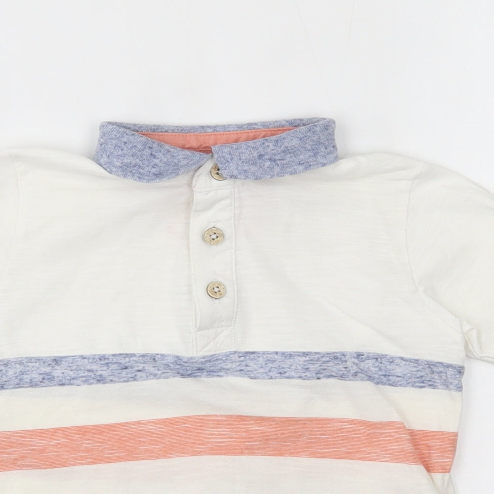Matalan Boys White Striped  Basic Polo Size 3 Years