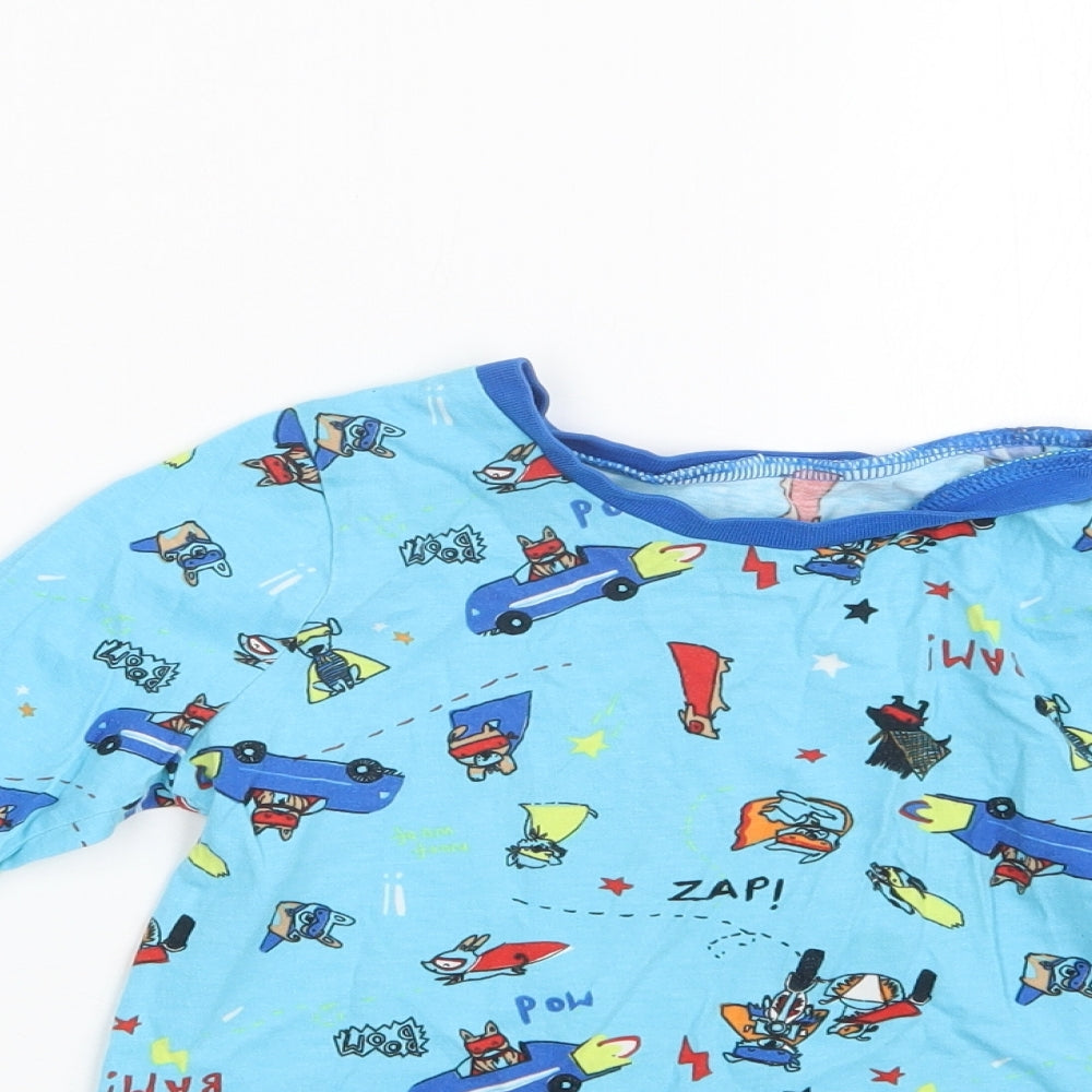 George Boys Blue Geometric  Basic T-Shirt Size 4-5 Years