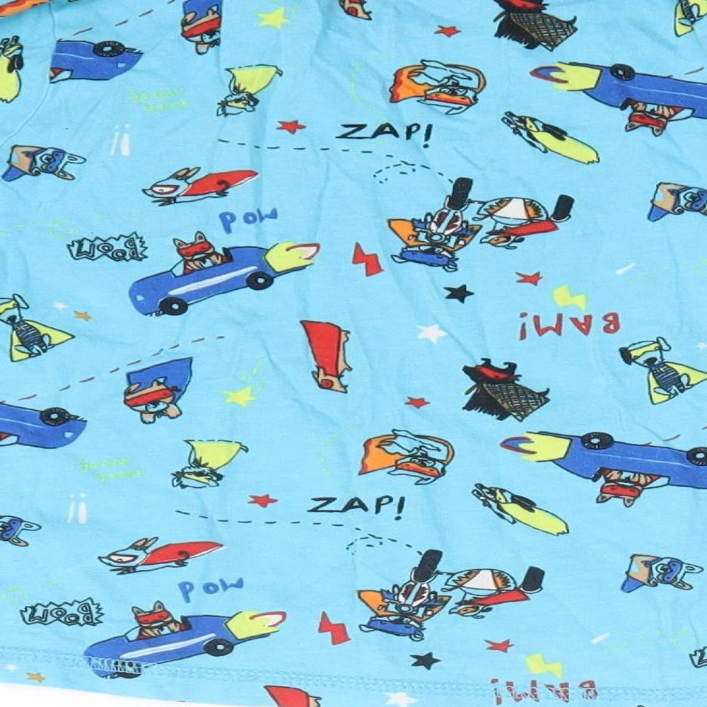 George Boys Blue Geometric  Basic T-Shirt Size 4-5 Years
