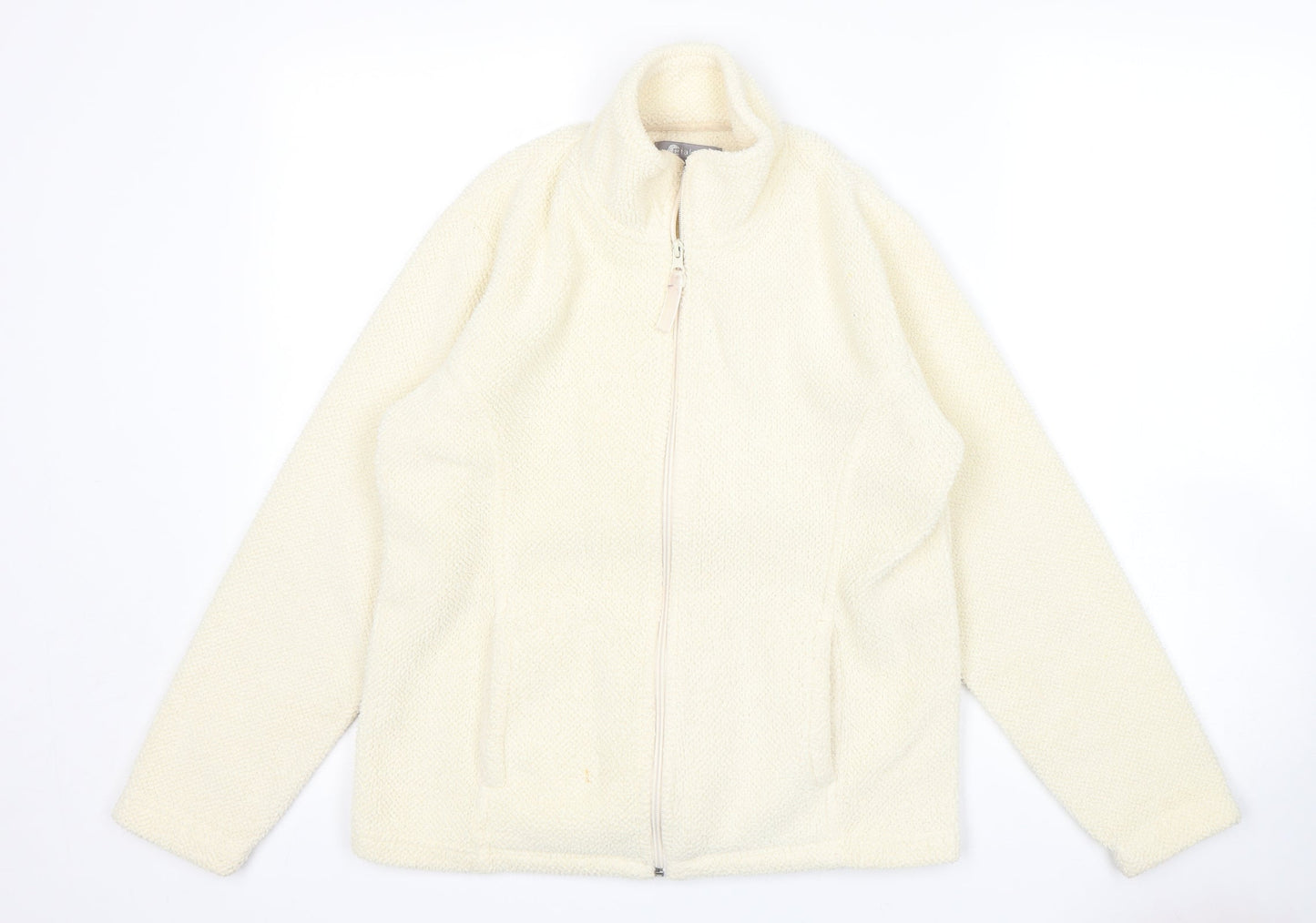 Mia Moda Womens Beige   Full Zip Sweatshirt Size S