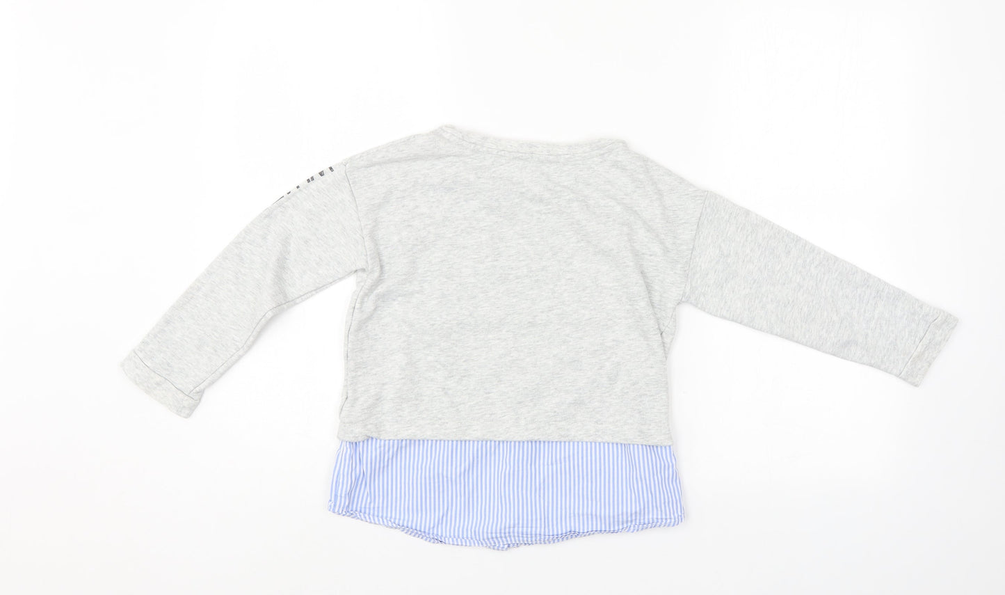 H&M Girls Grey   Tunic Sweatshirt Size 7-8 Years