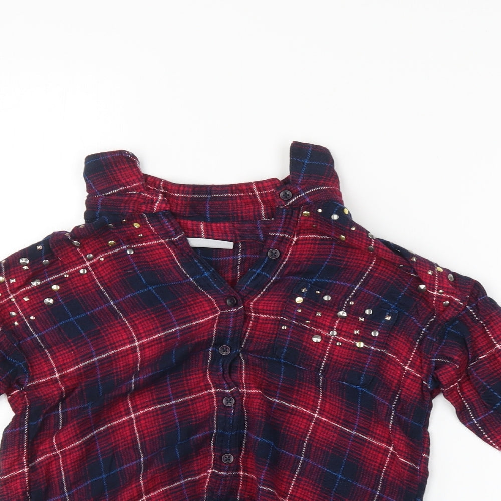 I love girl wear  Girls Multicoloured Check  Basic Button-Up Size 9 Years