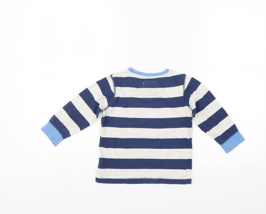 Jim Jams Boys Blue Striped   Pyjama Top Size 2-3 Years