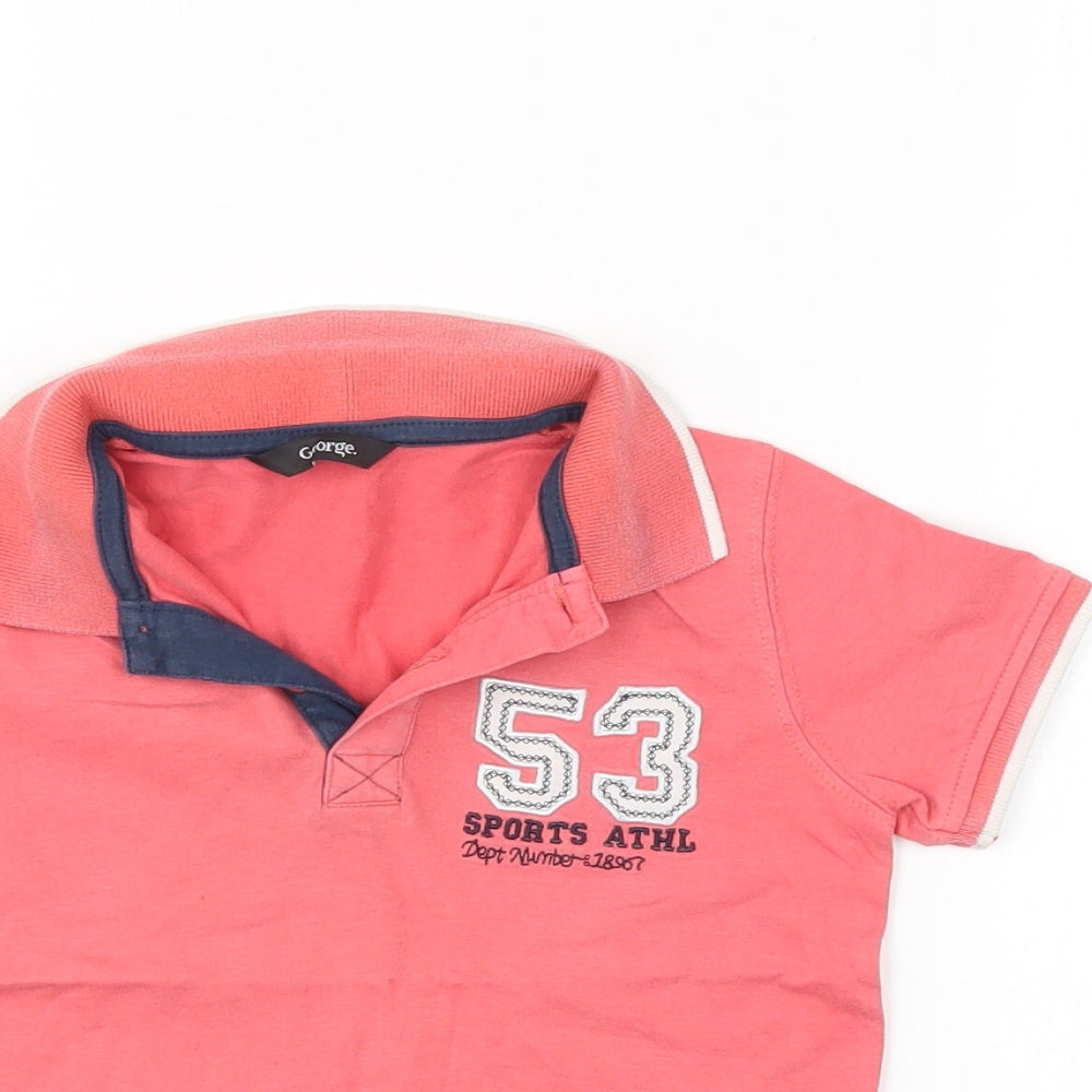 George Boys Pink   Basic Polo