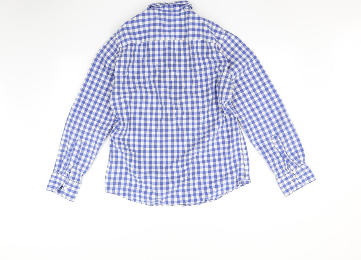 Nelo Mens Blue Check   Button-Up Size M