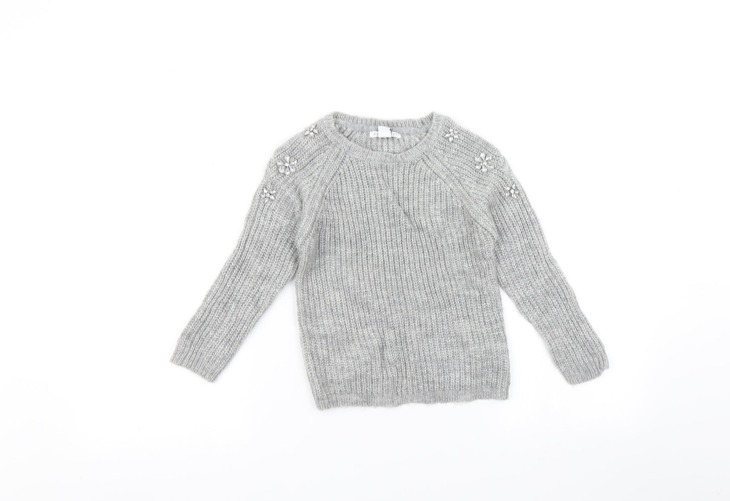 Primark Girls Grey   Pullover Jumper Size 7-8 Years