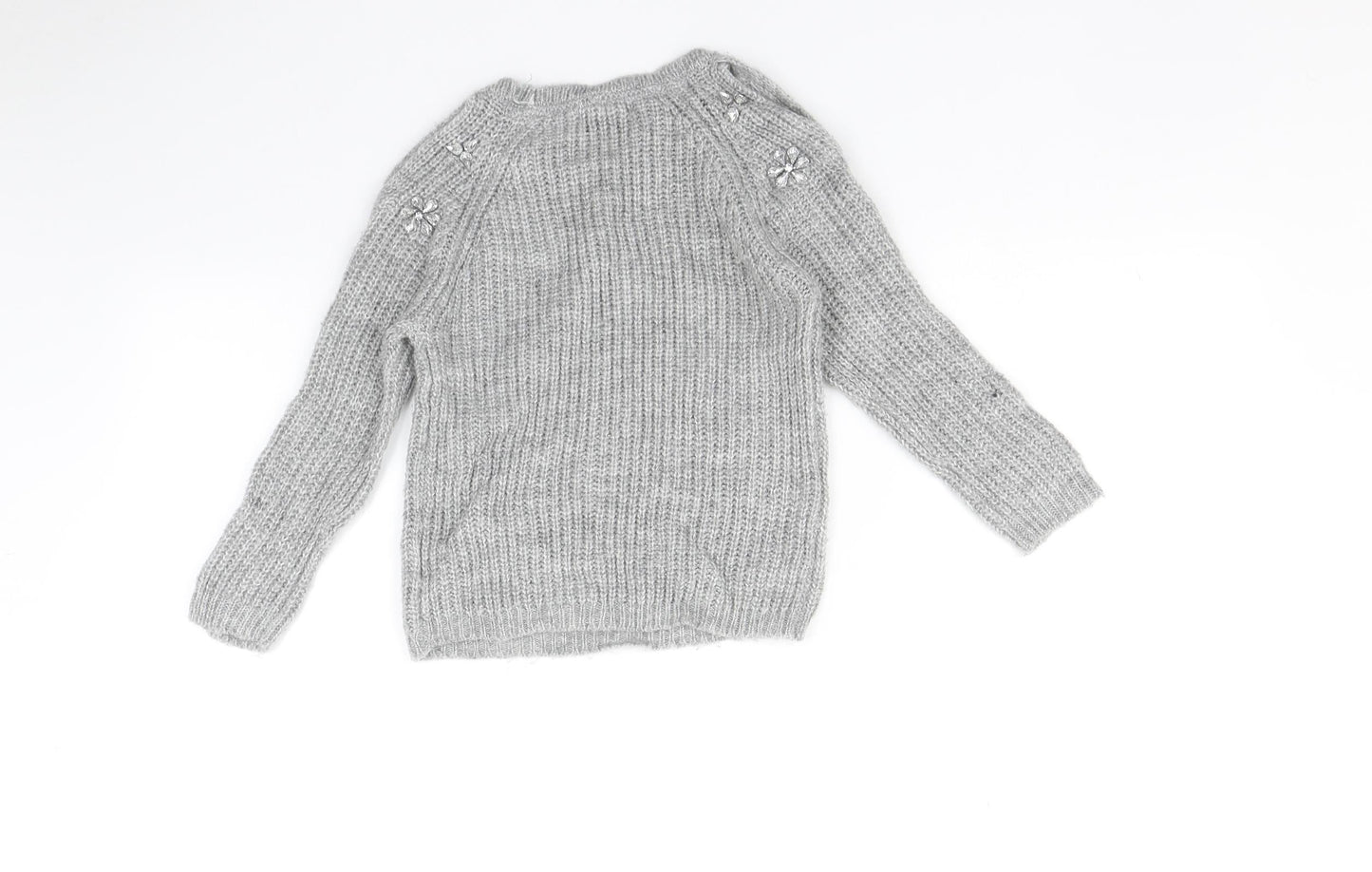 Primark Girls Grey   Pullover Jumper Size 7-8 Years