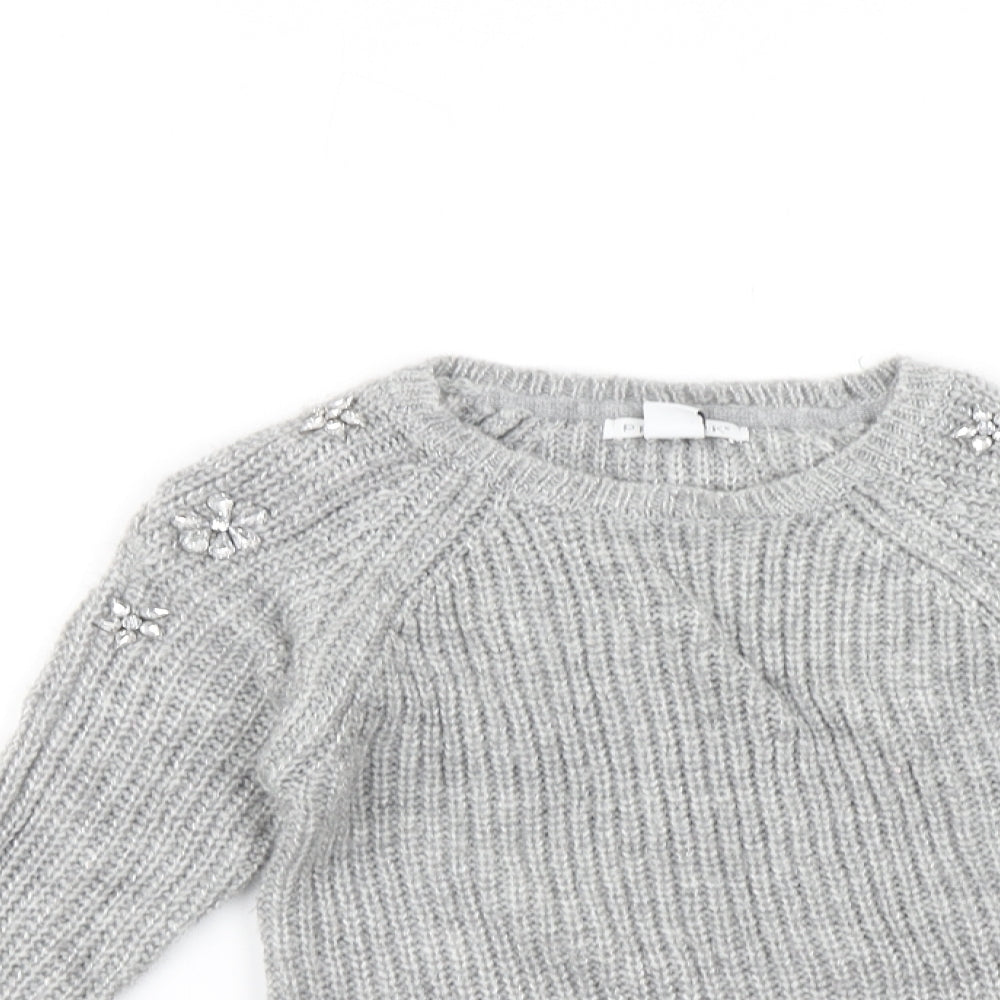 Primark Girls Grey   Pullover Jumper Size 7-8 Years