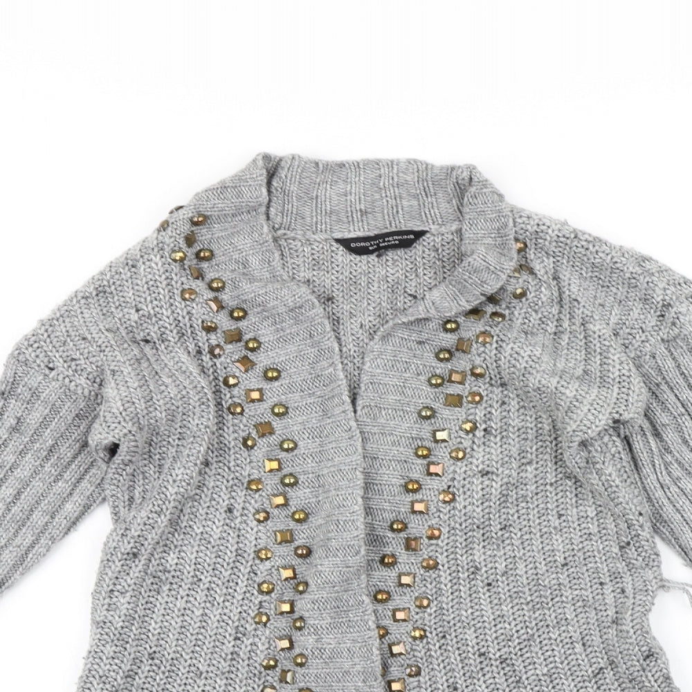 Dorothy Perkins Womens Grey   Cardigan Jumper Size 8