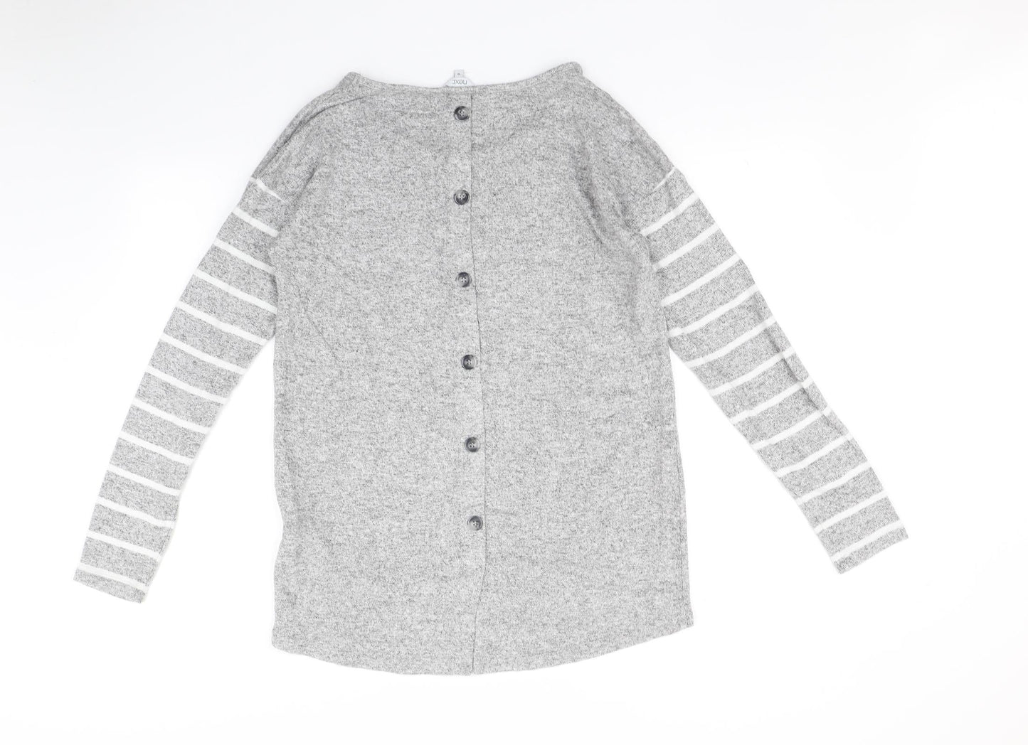 NEXT Womens Grey Striped  Pullover Jumper Size 10