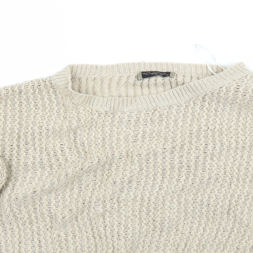 Originals Womens Beige  Knit Pullover Jumper Size M