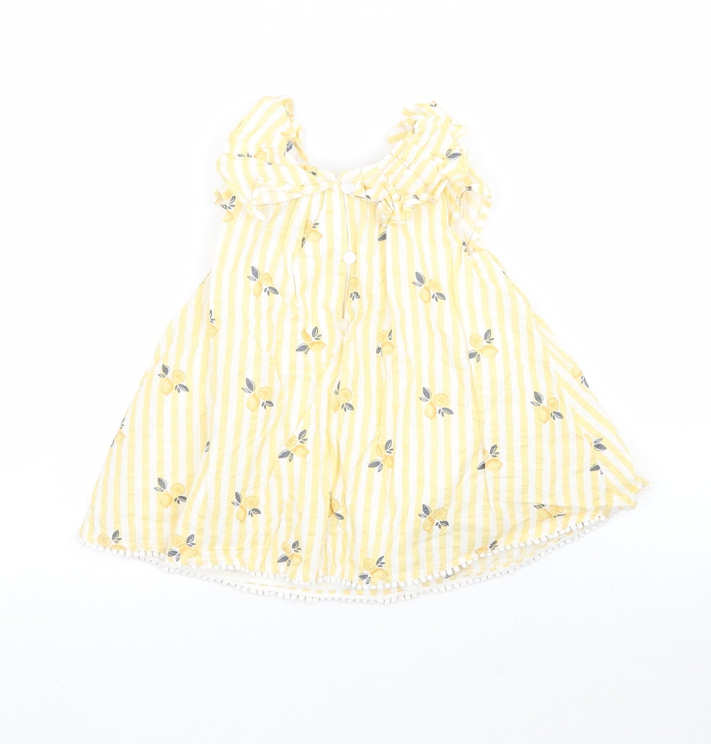 Cynthia Rowley Girls Yellow Striped  Basic Blouse Size 12-18 Months