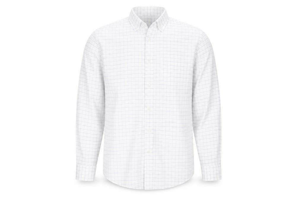 Smith & Jones Mens White Plaid   Button-Up Size M  - Check Pattern