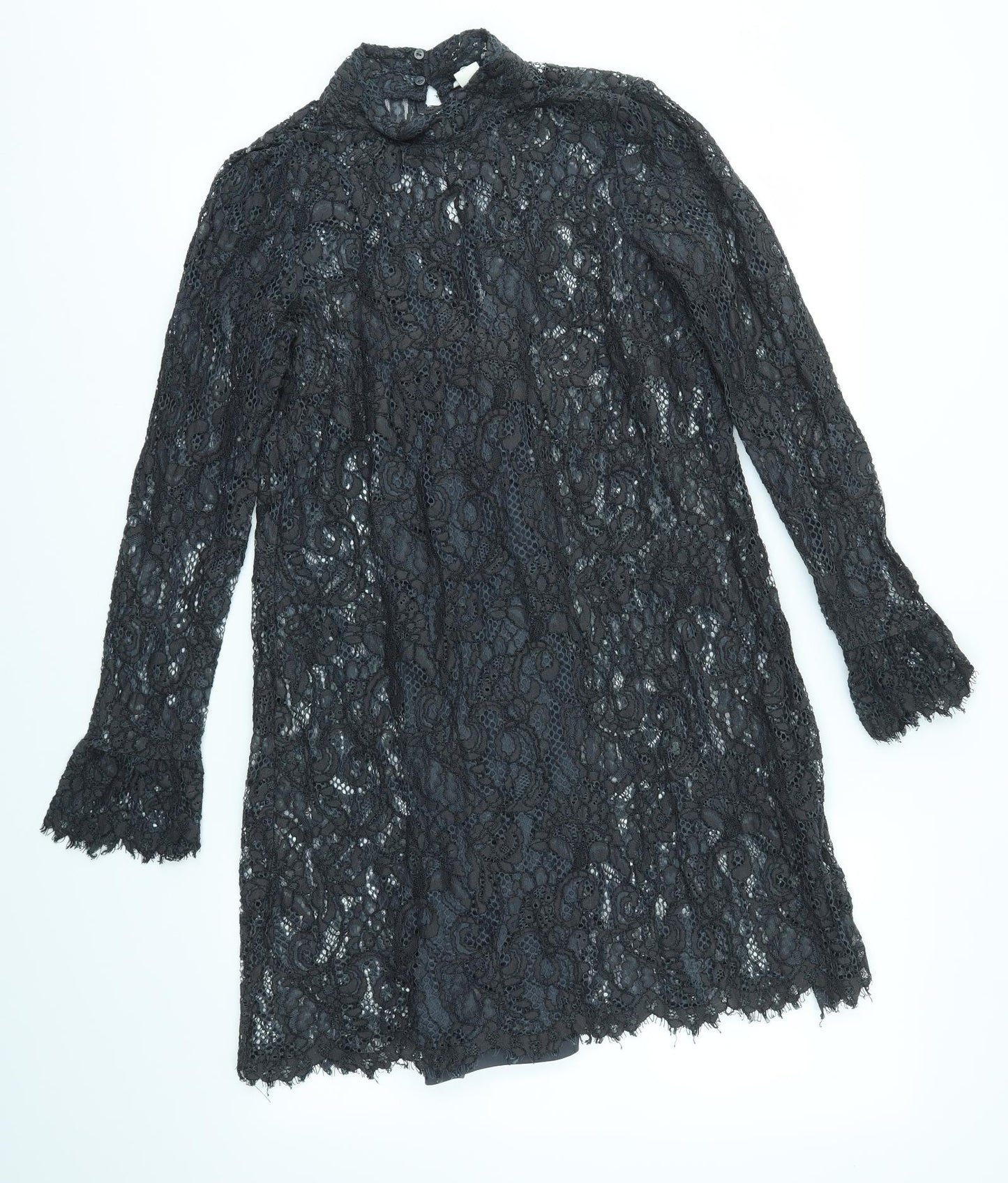 H&M Womens Grey  Lace A-Line  Size 8