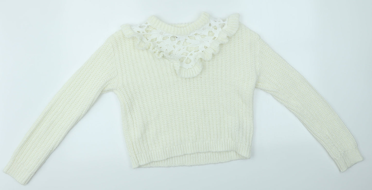 Miss Selfridge Womens Ivory   Pullover Jumper Size 6