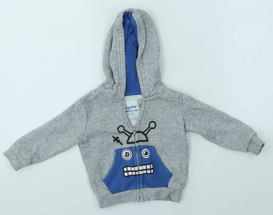 LUPILO Baby Grey   Full Zip Jumper Size 3-6 Months