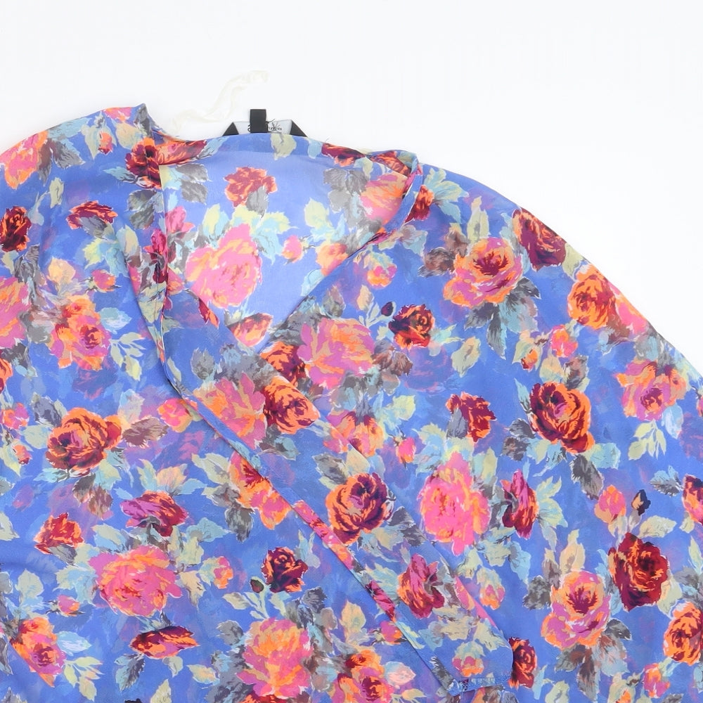 New Look Girls Blue Floral  Kimono Jacket Size S