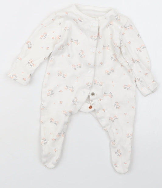 George Girls Pink Geometric  Babydoll One Piece Size Newborn