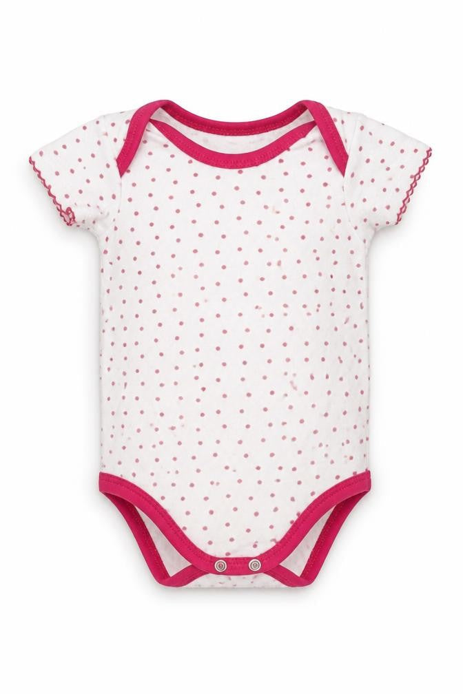 Mini Moi Girls Pink Polka Dot  Babygrow One-Piece Size 3-6 Months
