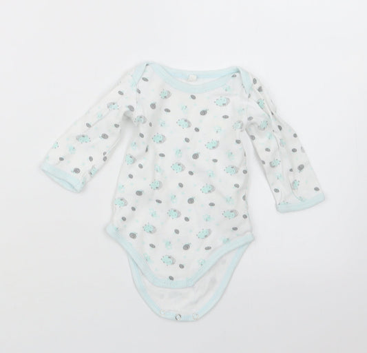 Preworn Baby Blue Geometric  Babygrow One-Piece Size 3-6 Months