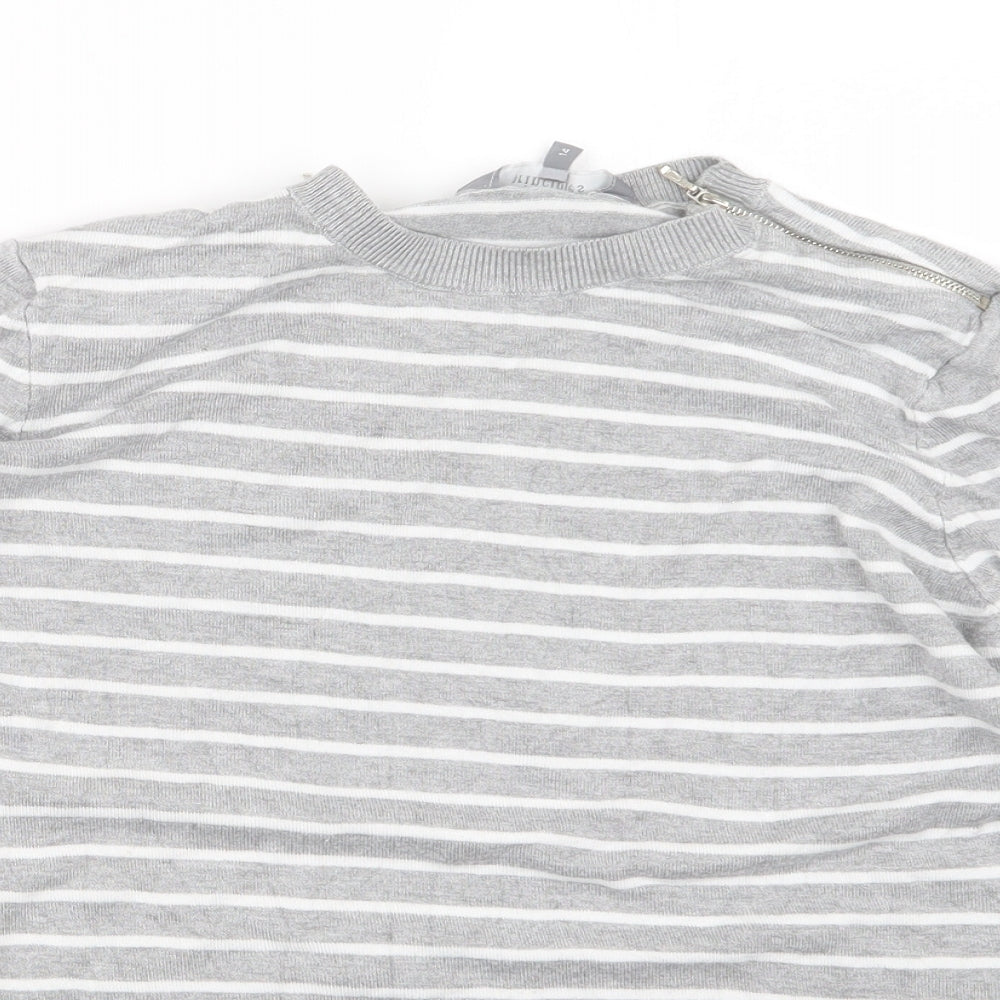 Principles Womens Grey Striped  Pullover Jumper Size 14
