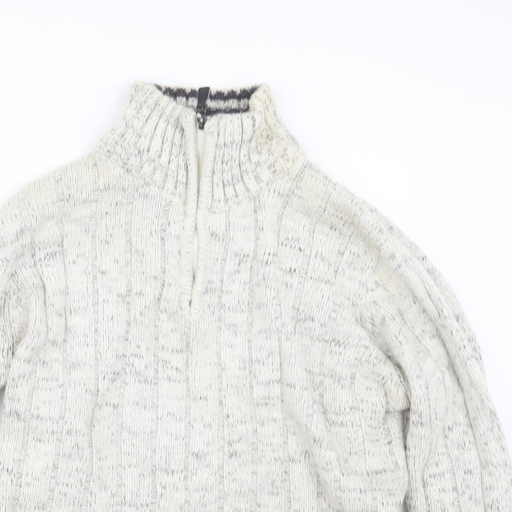 Atlantic Bay Mens Grey  Knit Pullover Sweatshirt Size M