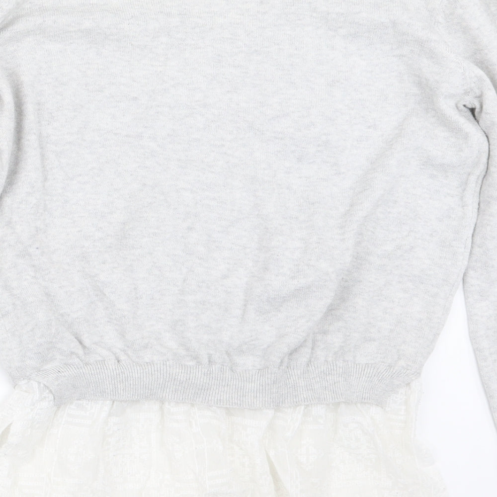 F&F Womens Grey  Knit Pullover Jumper Size 14