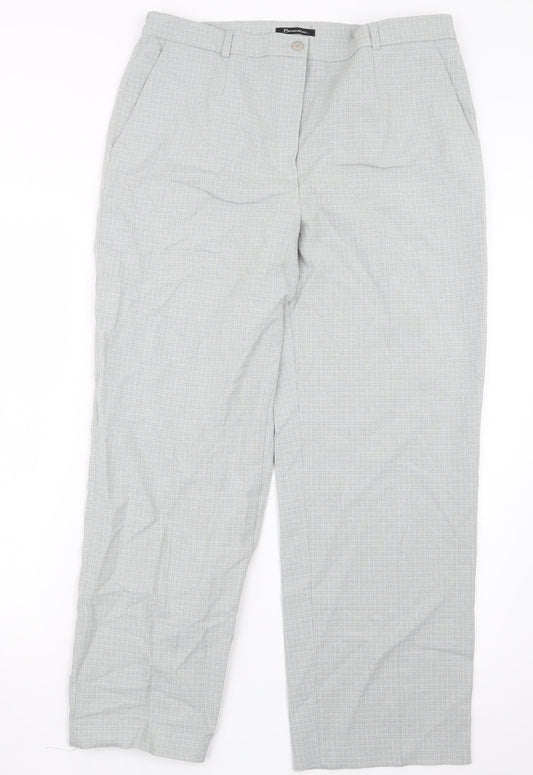 Brandtex Womens Grey Check  Trousers  Size 18 L26 in