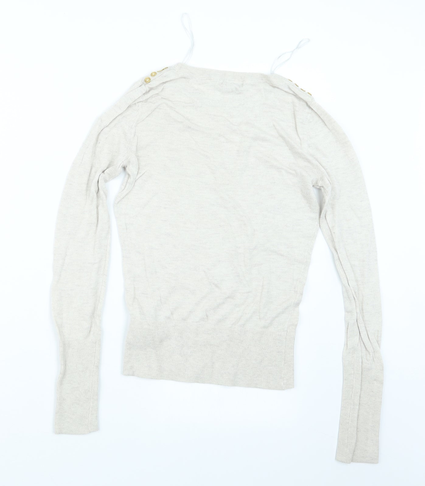 H&M Womens Beige  Knit Pullover Jumper Size XS