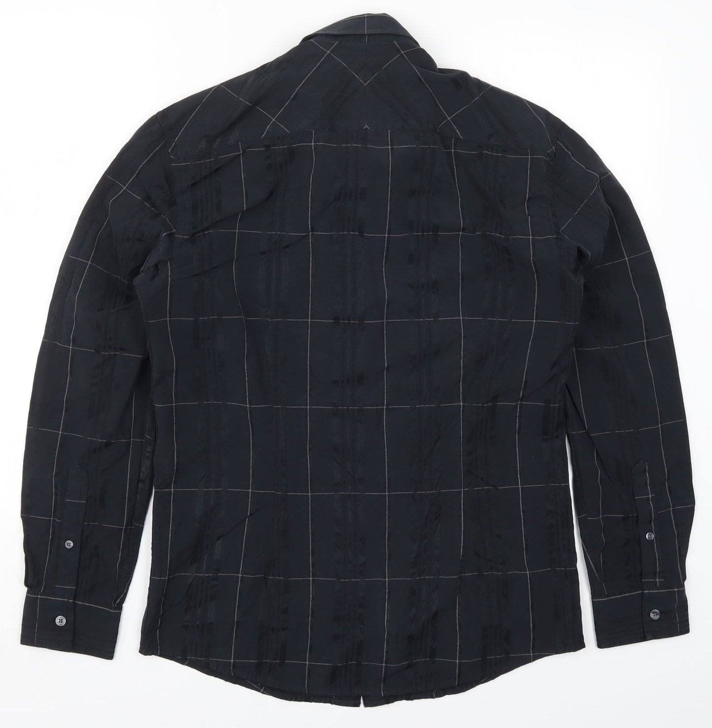 Marks and Spencer Mens Black Check   Button-Up Size S