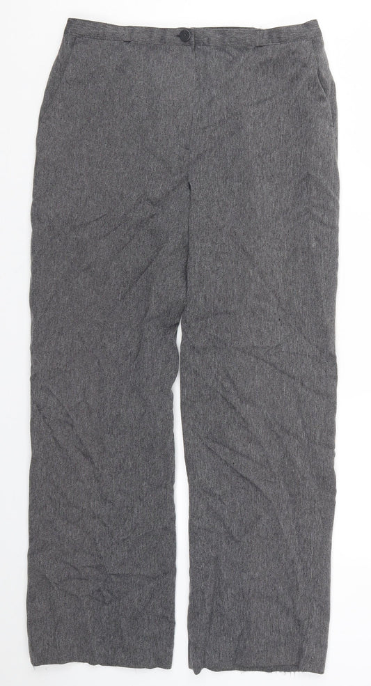 Debenhams Womens Grey Herringbone  Trousers  Size 12 L29 in