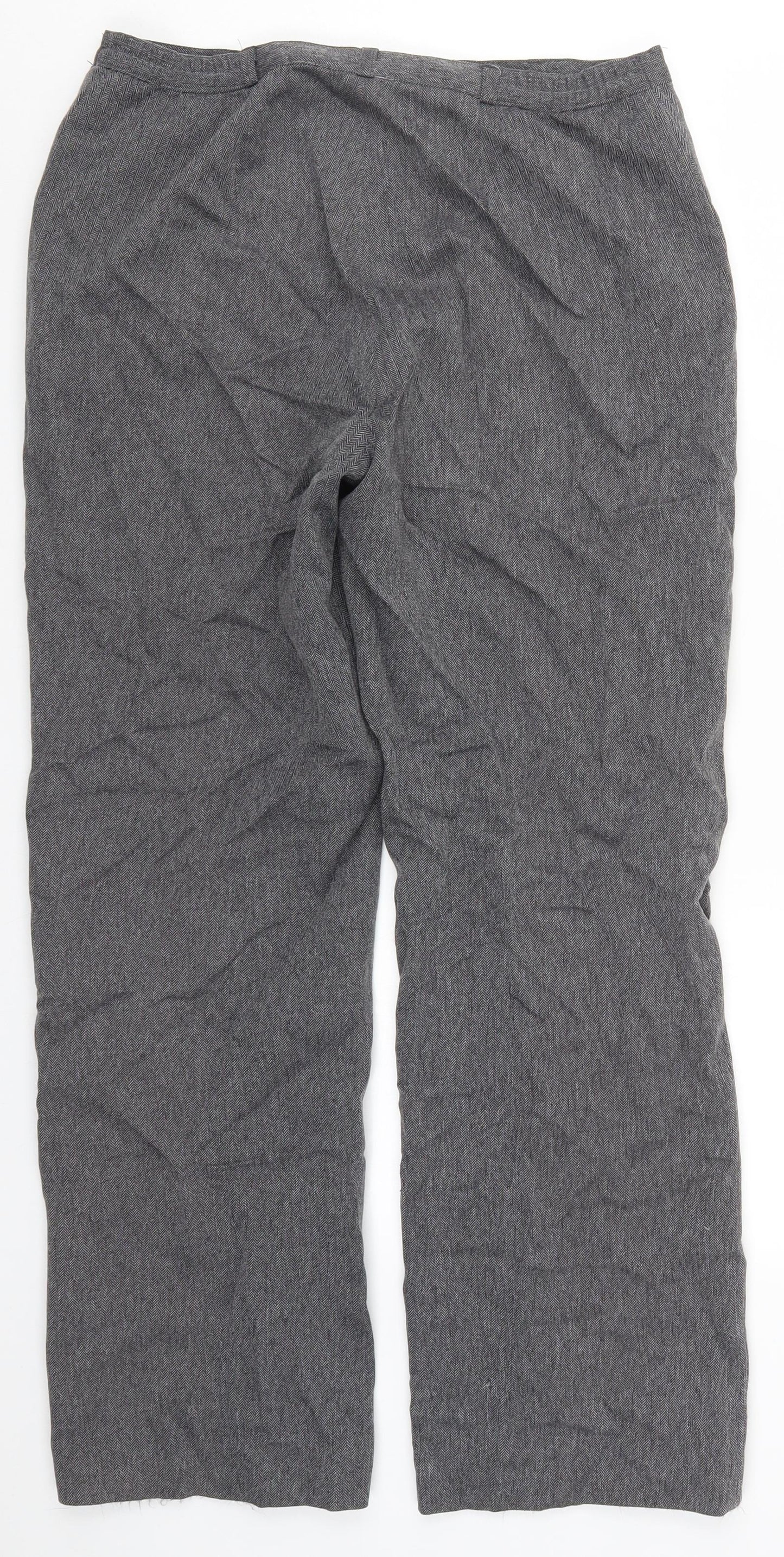 Debenhams Womens Grey Herringbone  Trousers  Size 12 L29 in