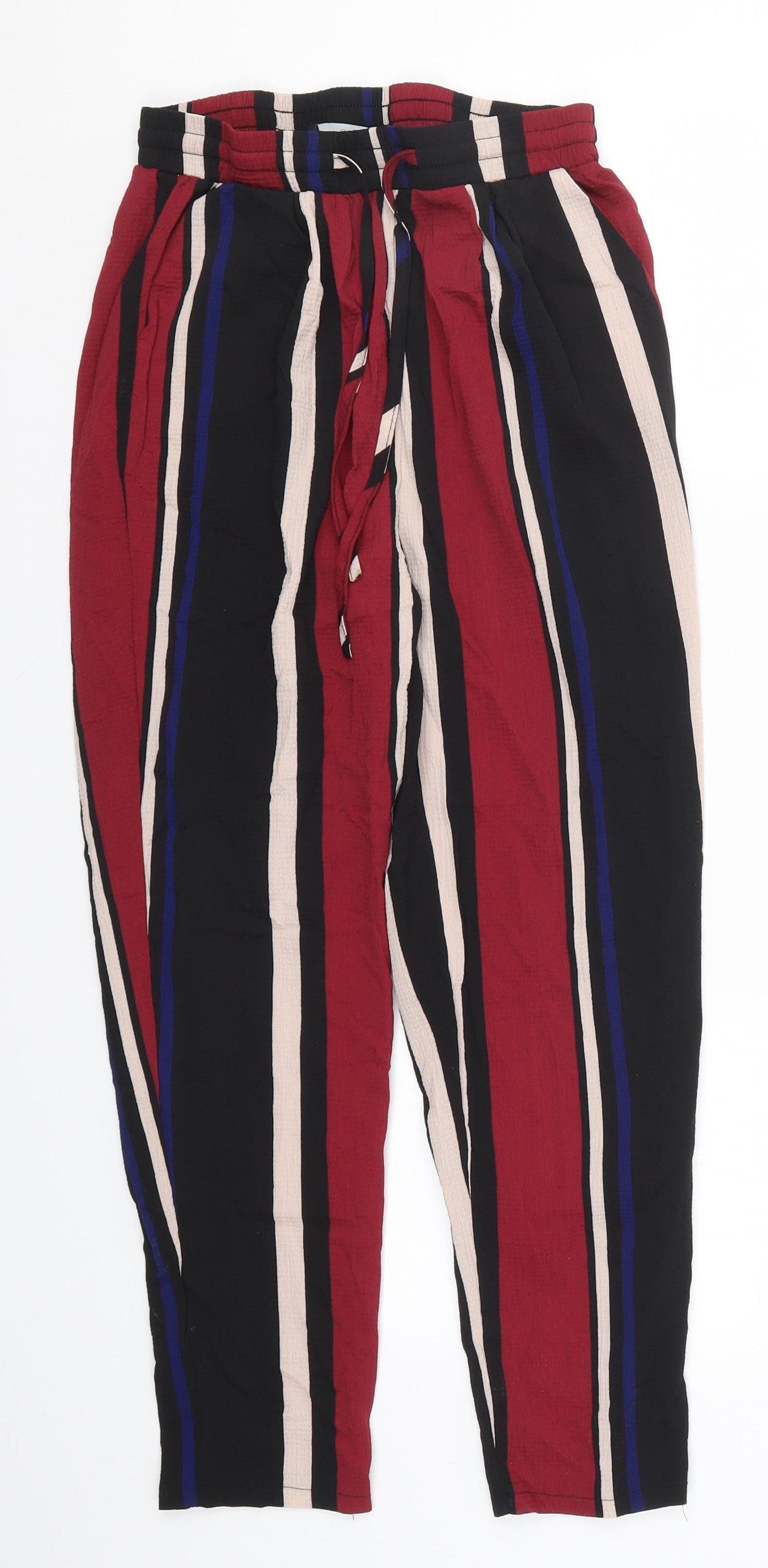PRETTYLITTLETHING Womens Multicoloured Striped  Trousers  Size 8 L24 in