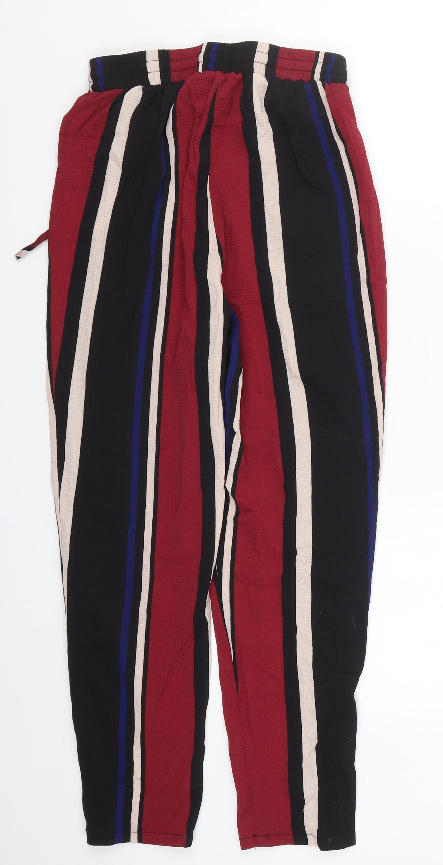 PRETTYLITTLETHING Womens Multicoloured Striped  Trousers  Size 8 L24 in