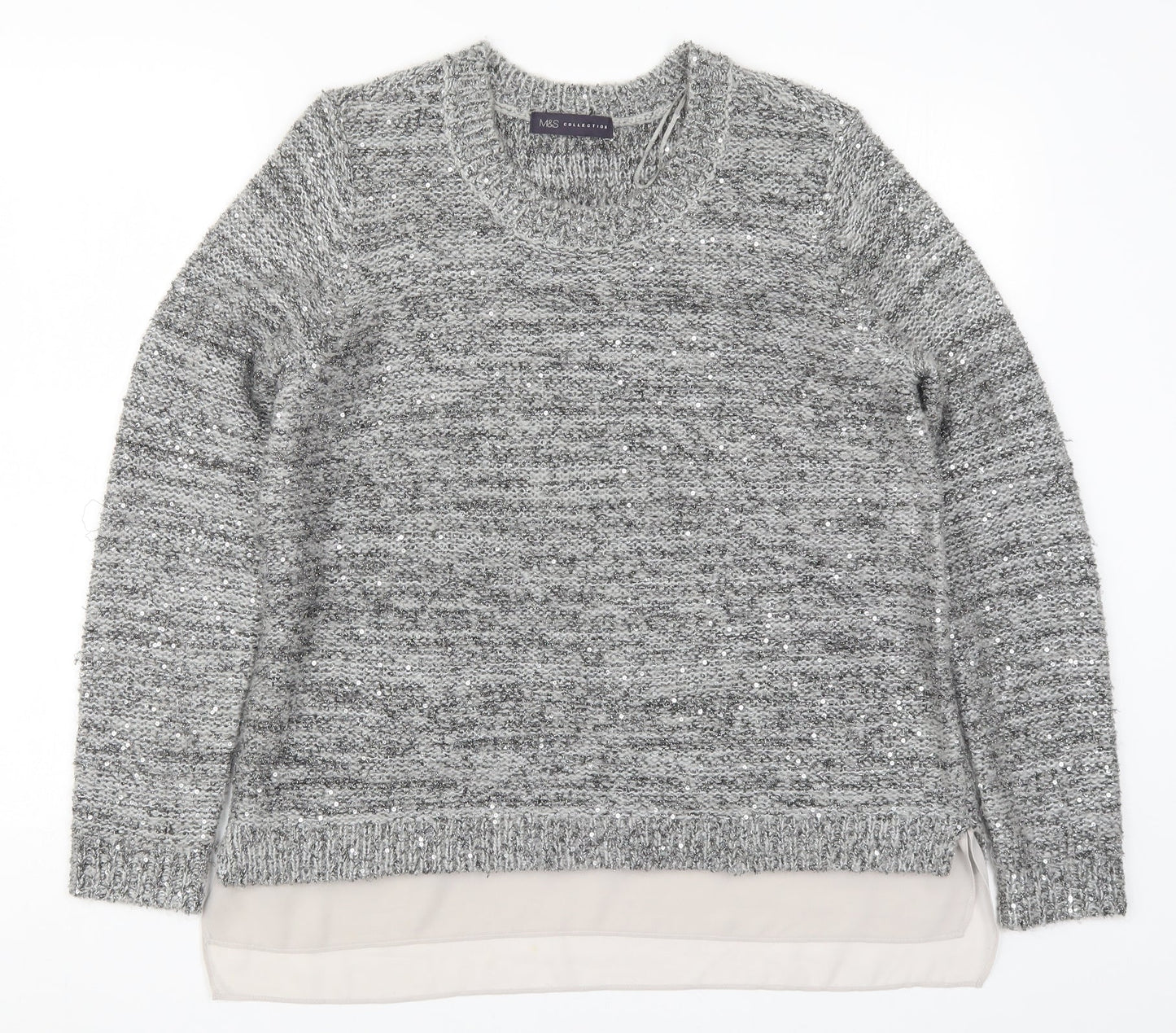 Marks and Spencer Womens Grey  Knit Pullover Jumper Size 12