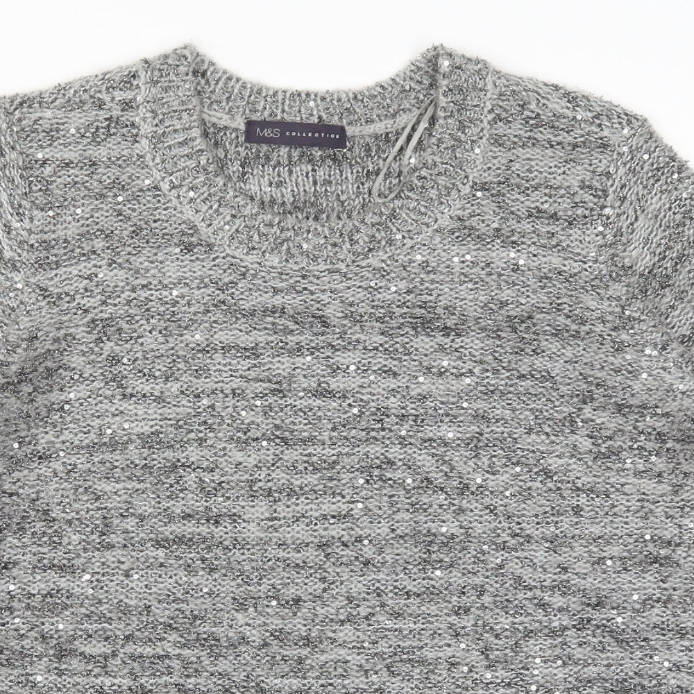 Marks and Spencer Womens Grey  Knit Pullover Jumper Size 12