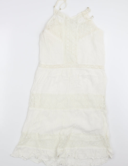 Boohoo Womens Ivory Argyle/Diamond  Fit & Flare  Size 8