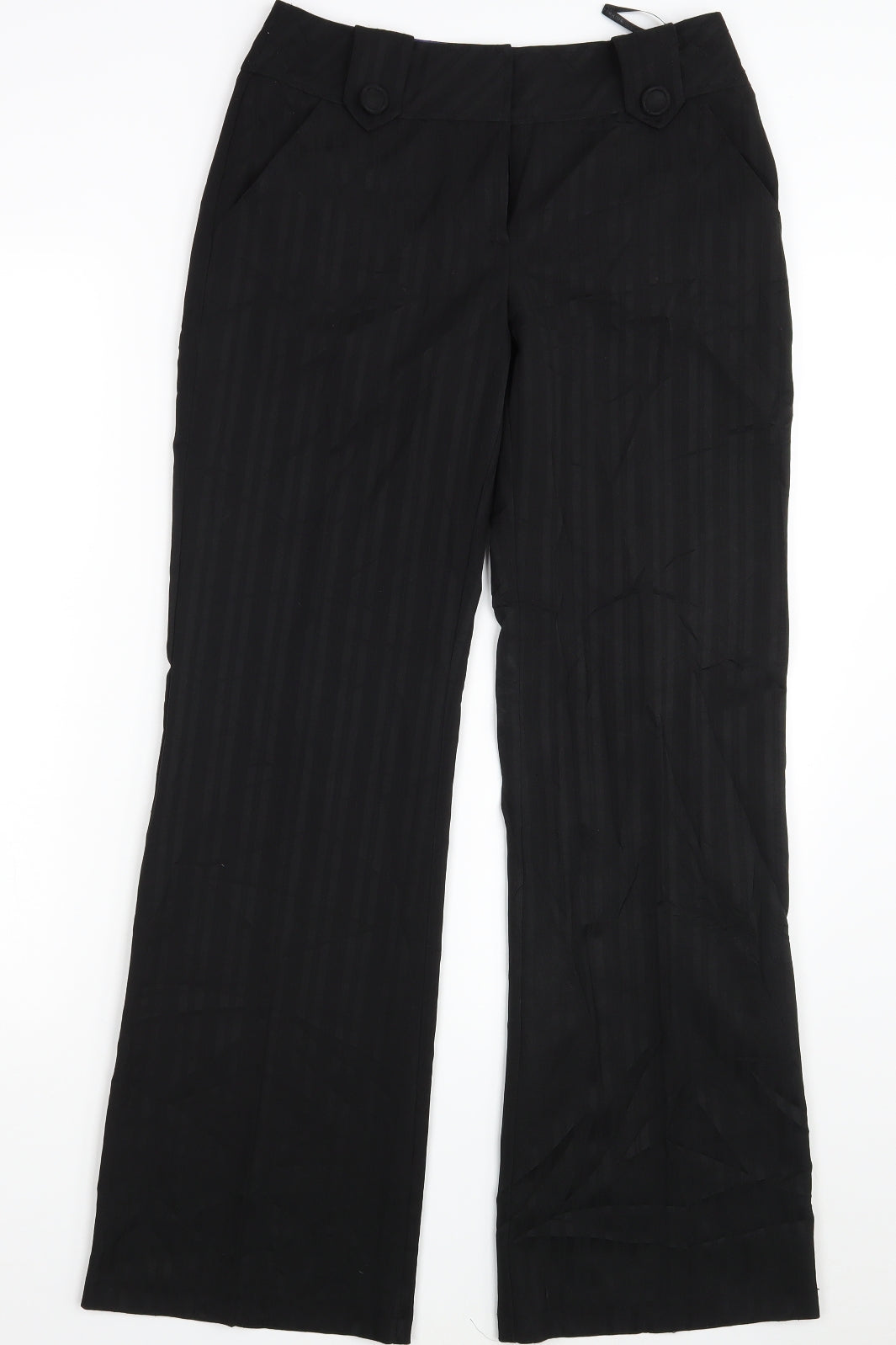 Dorothy Perkins Womens Black Striped  Dress Pants Trousers Size 6 L31 in
