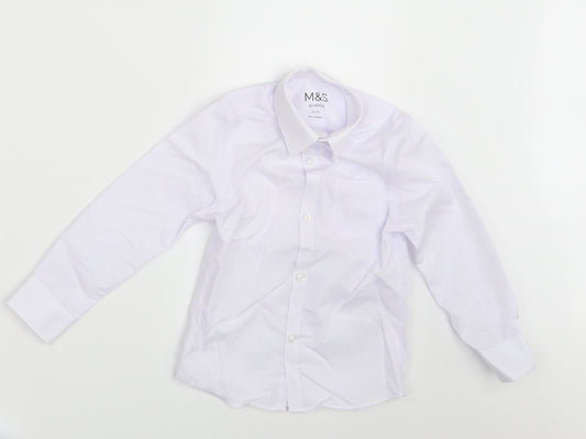 M&S Boys White   Basic Button-Up Size 4-5 Years