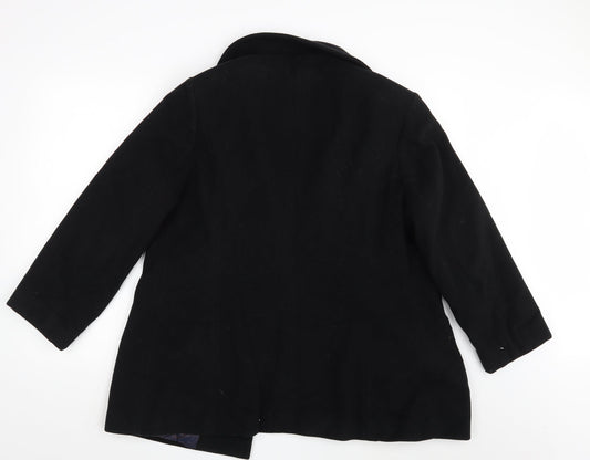 Marcona Womens Black   Overcoat Coat Size 16