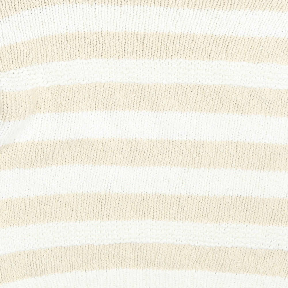 Primark Womens White Striped  Pullover Jumper Size 12