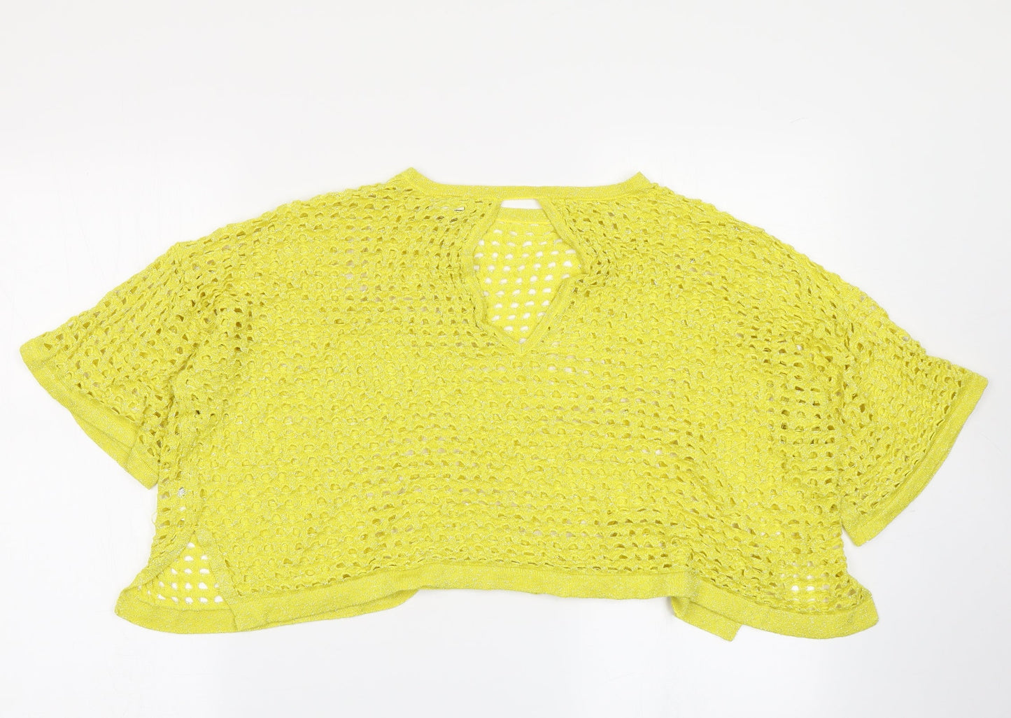 River Island Womens Yellow   Cropped T-Shirt Size M