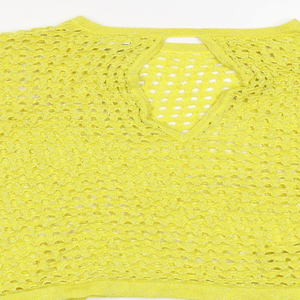River Island Womens Yellow   Cropped T-Shirt Size M